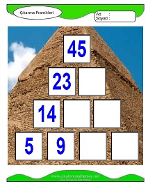 Çıkarma Pramidi Çalışma Sayfaları
